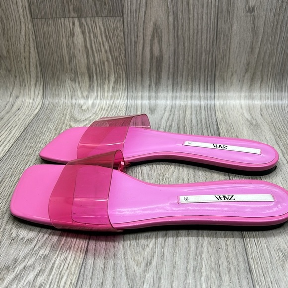Zara pink vinyl flat sandals - Picture 6 of 9